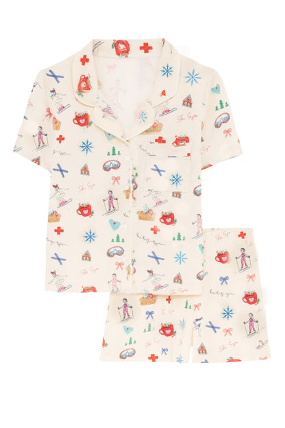 JUNIOR LYNN PRINTED SHORTS LOUNGE SET