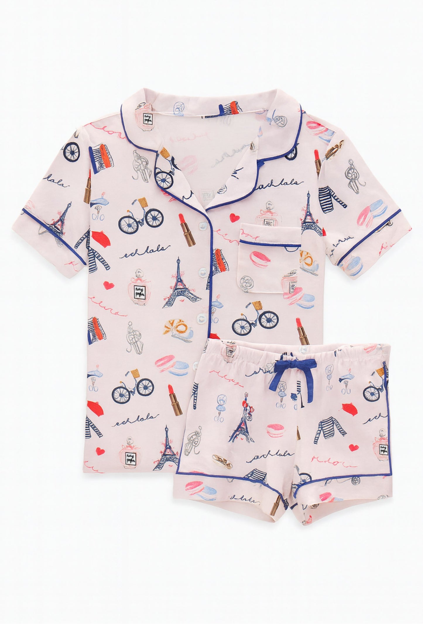 TWEEN LYNN PRINTED SHORTS LOUNGE SET