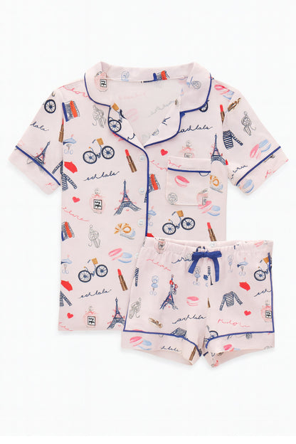 TWEEN LYNN PRINTED SHORTS LOUNGE SET