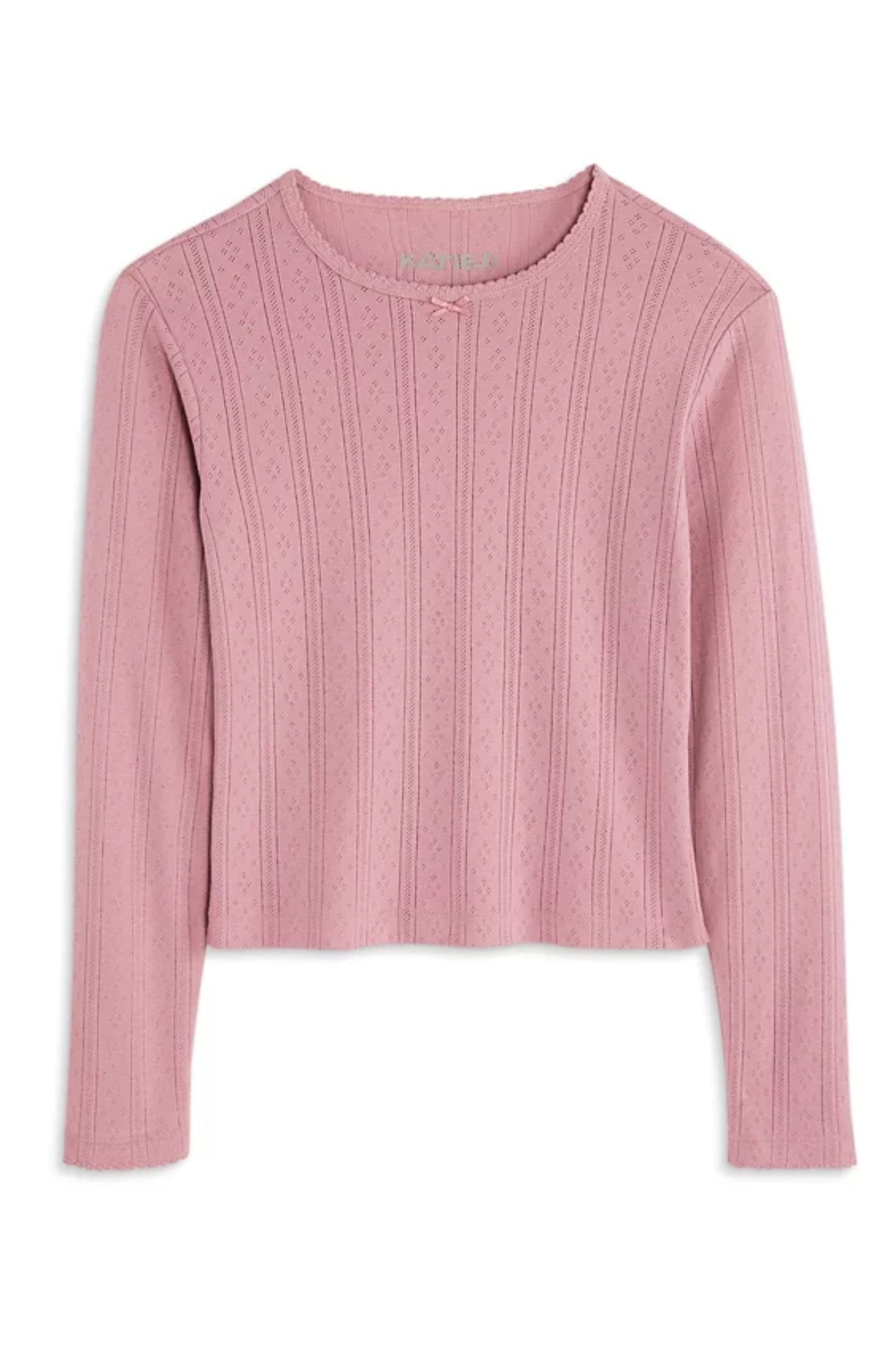 TWEEN MARINA LONG SLEEVE POINTELLE TOP