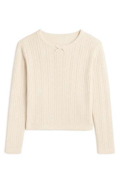 TWEEN MARINA LONG SLEEVE POINTELLE TOP