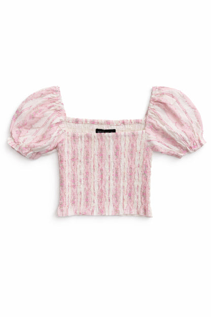 TWEEN MARLEE PRINTED PUFF SLEEVE TOP