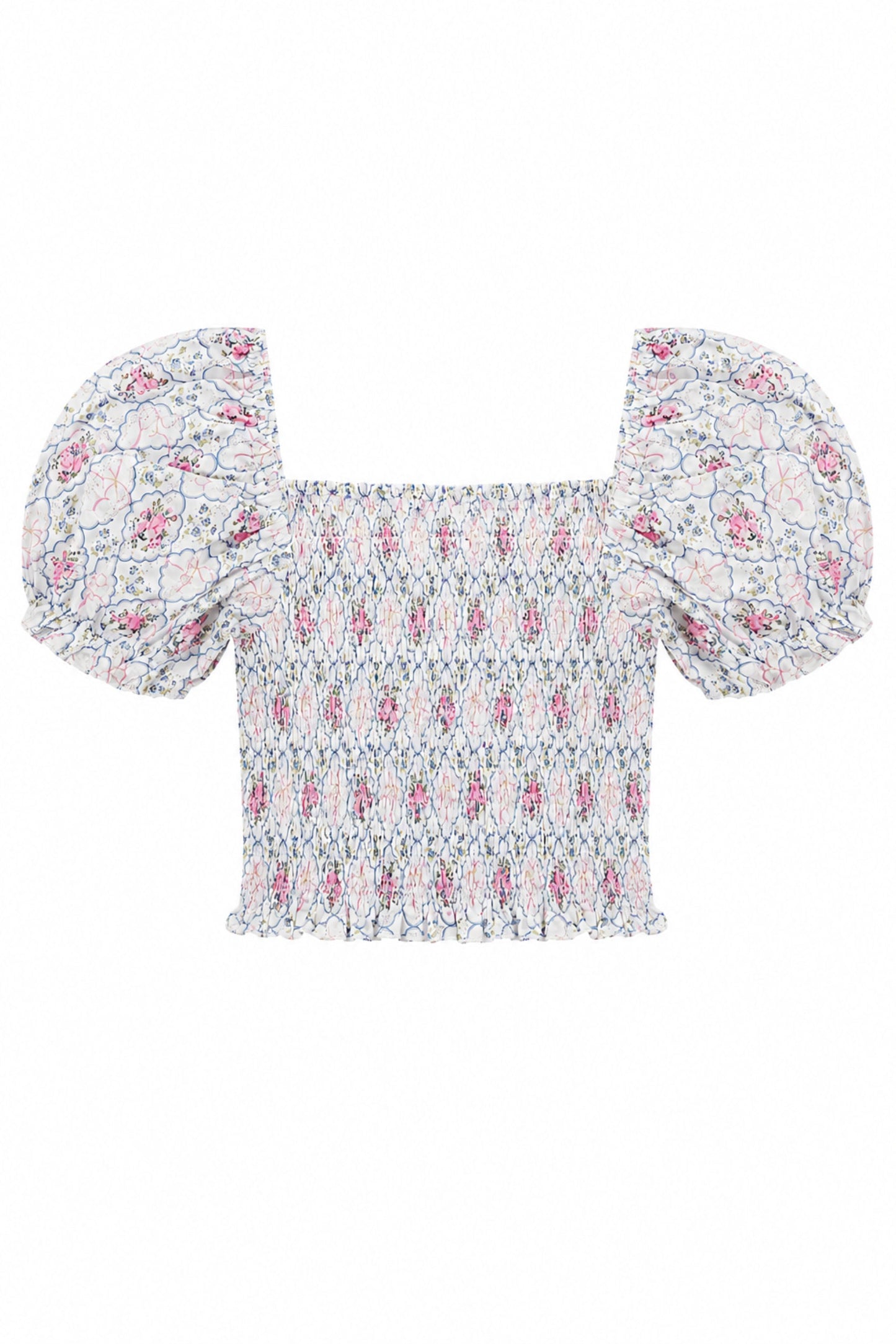 TWEEN MARLEE PRINTED PUFF SLEEVE TOP