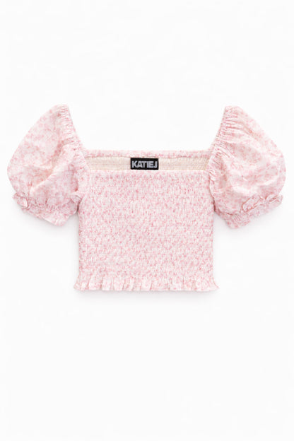 TWEEN MARLEE PRINTED PUFF SLEEVE TOP