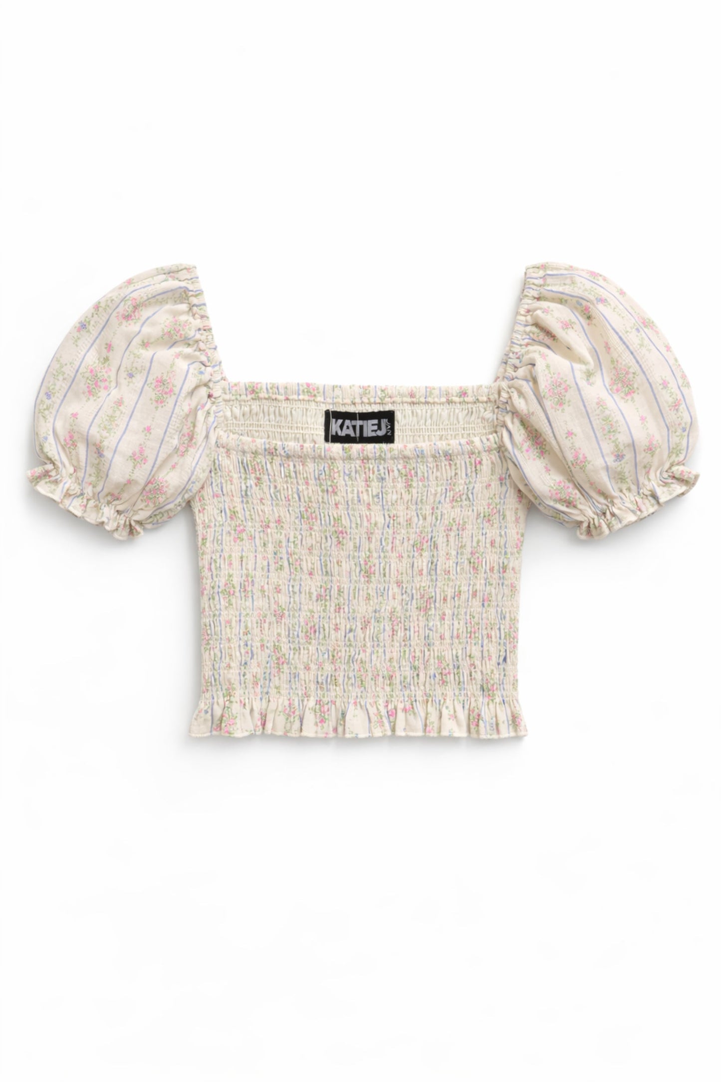 TWEEN MARLEE PRINTED PUFF SLEEVE TOP