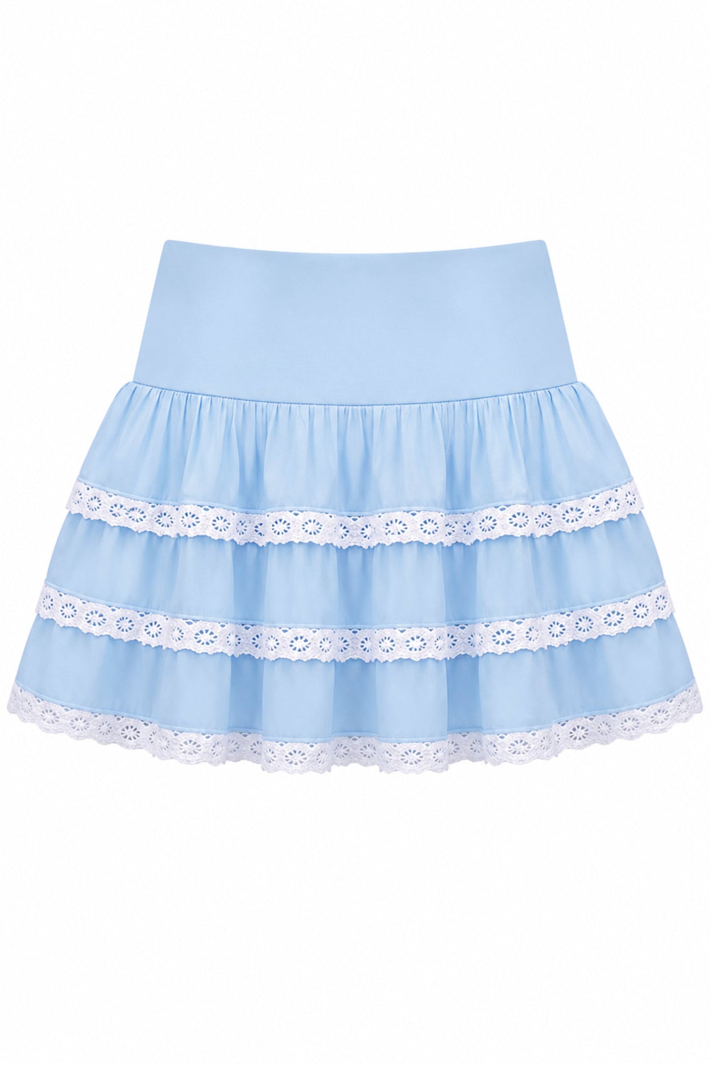 TWEEN MELODY SOLID DROP WAIST LACE TRIM SKIRT