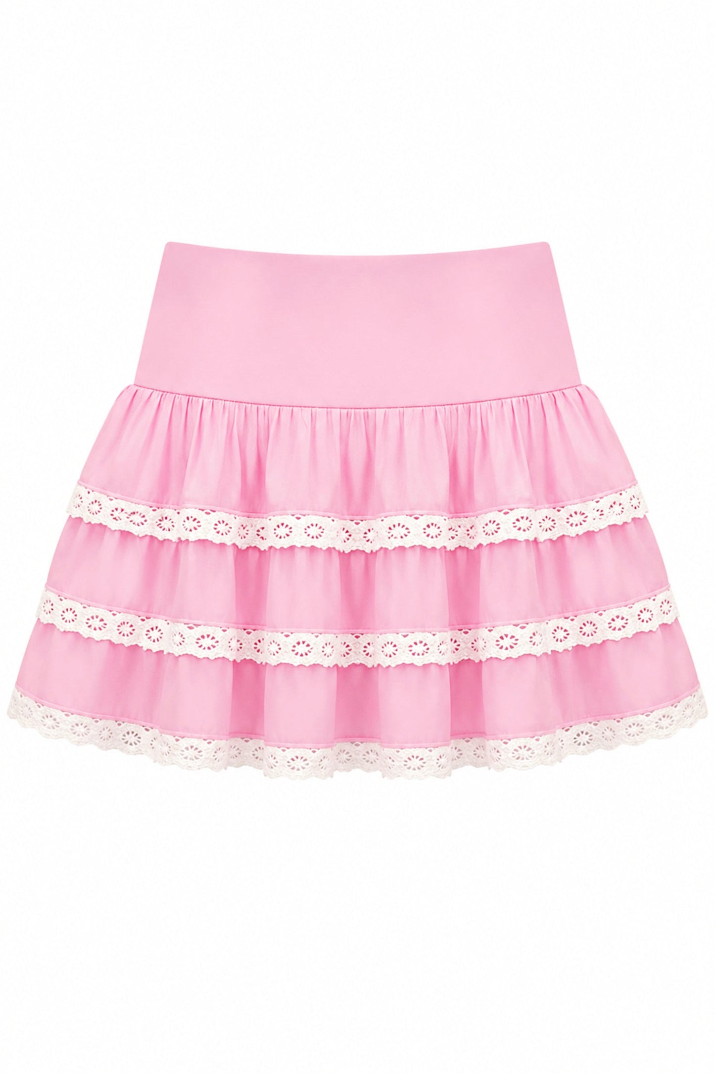 TWEEN MELODY SOLID DROP WAIST LACE TRIM SKIRT