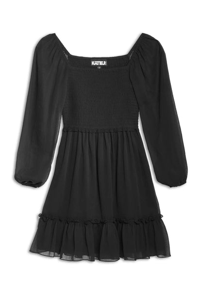 TWEEN MOLLY SOLID LONG SLEEVE DRESS