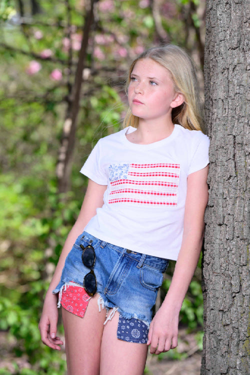 TWEEN FLAG PATCH BABY TEE