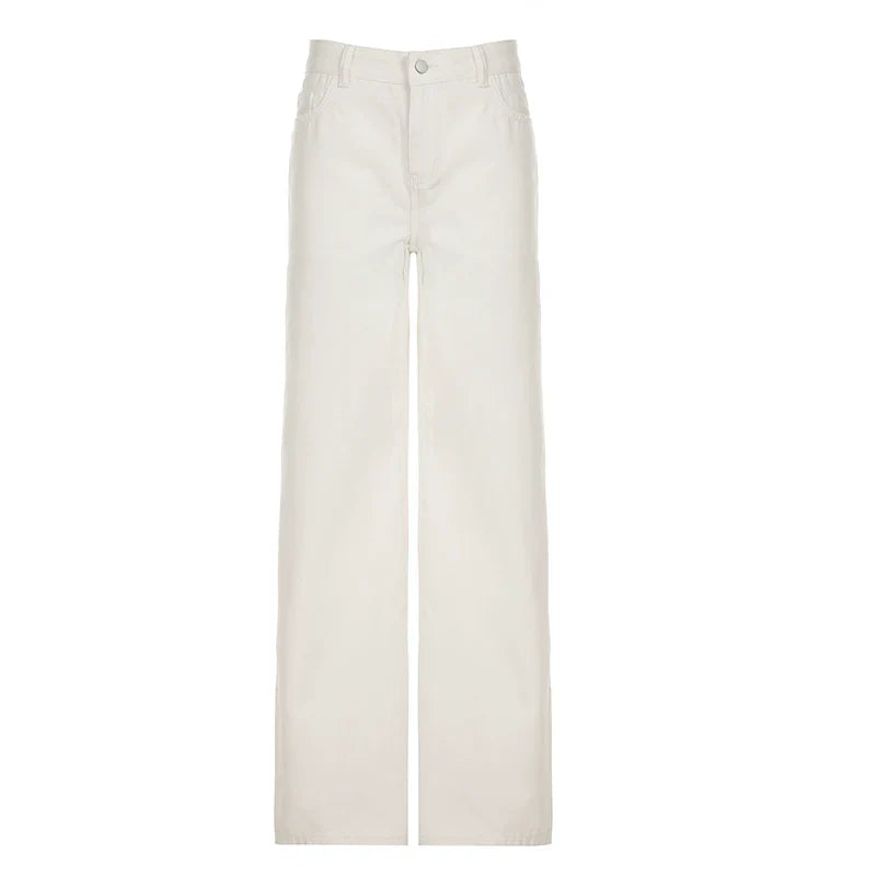 Andria White Straight-Leg Jeans