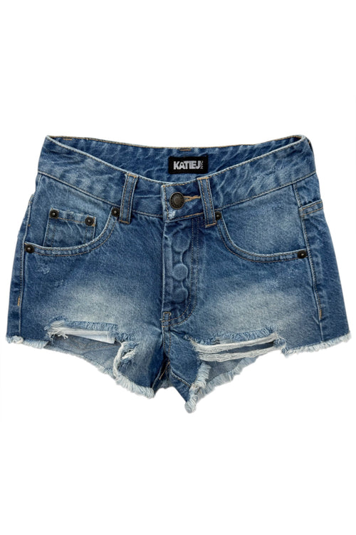 JUNIOR ORLANDO DISTRESSED DENIM SHORTS