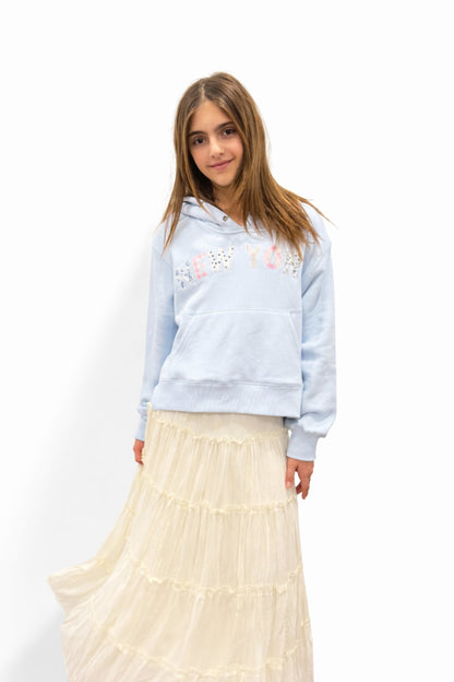 TWEEN PATCHWORK NEW YORK HOODIE
