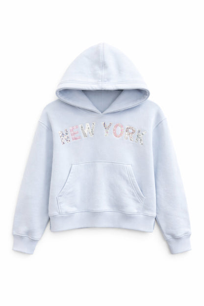 TWEEN PATCHWORK NEW YORK HOODIE