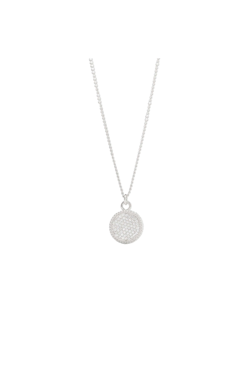 Fleur-de-Lis Solitaire Necklace Pave Cubic Zirconia