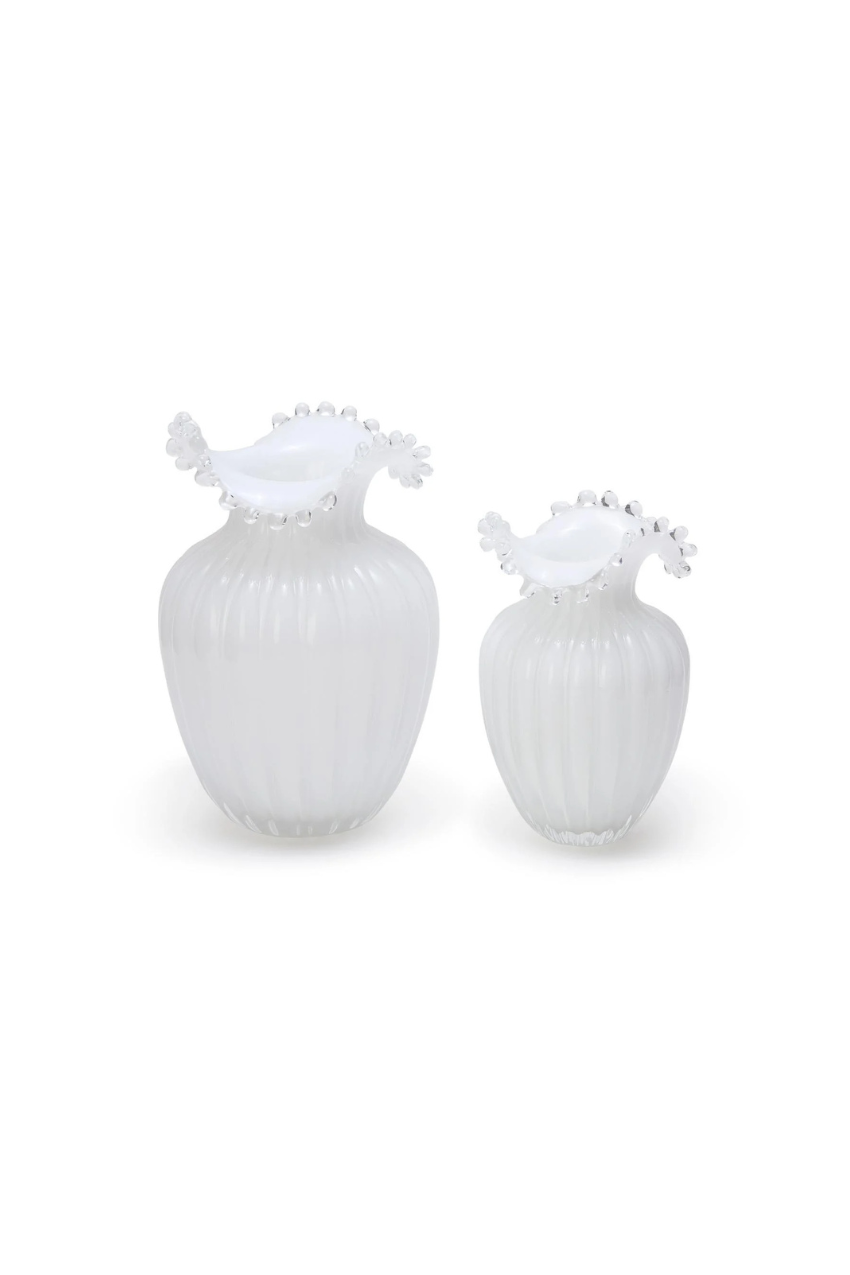 Glass Pearl White Vases
