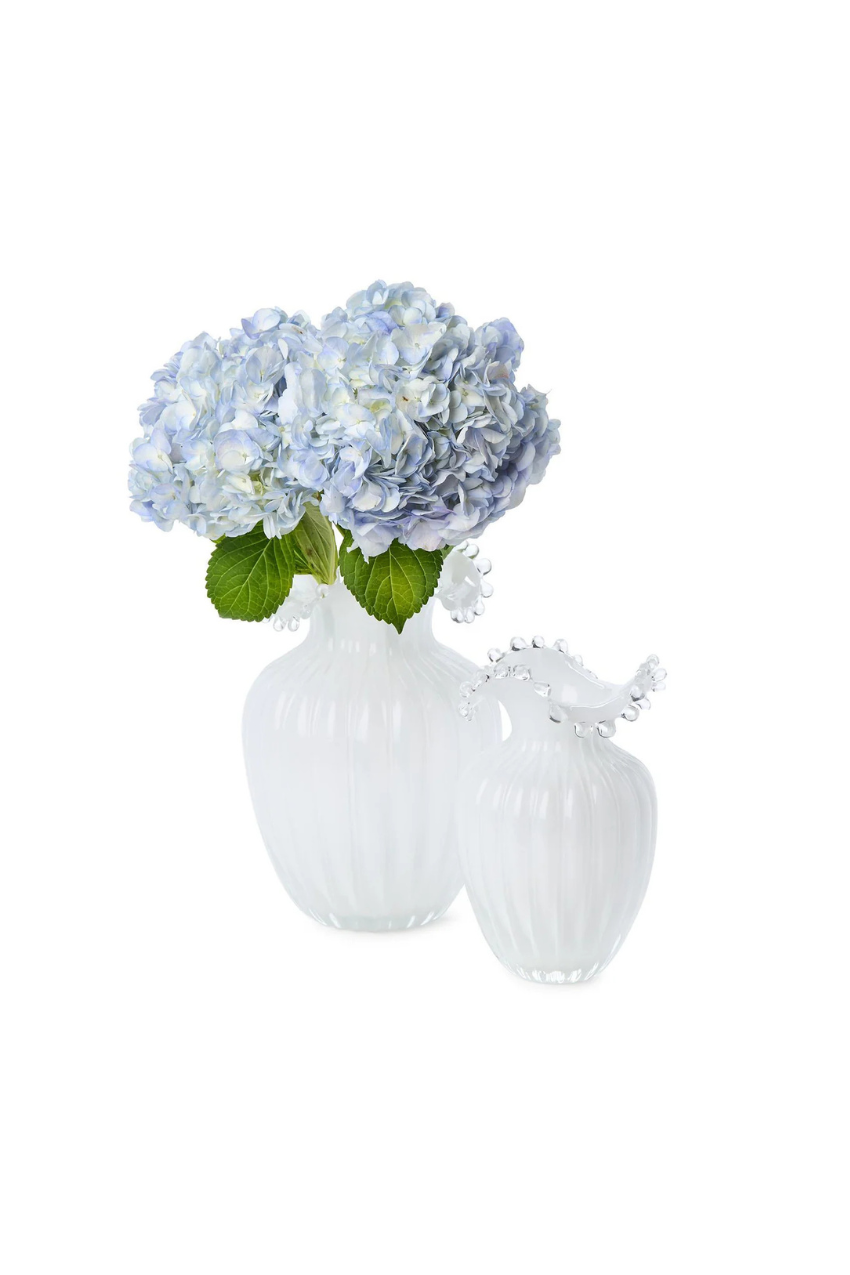 Glass Pearl White Vases
