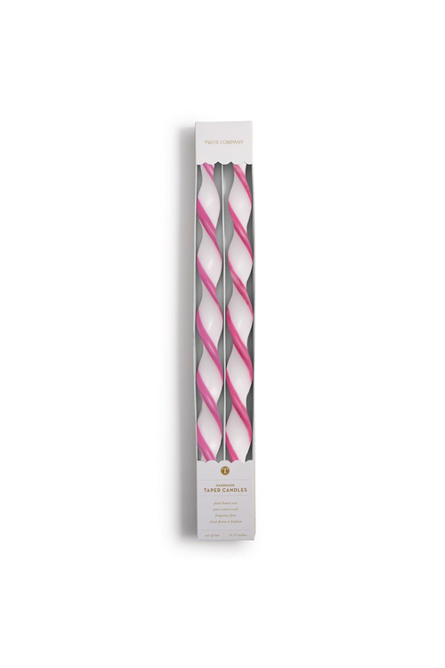 Twist and Glow Pink Ribbon 15 3/4" Twist Taper Candles