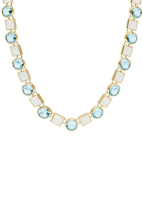 Jolie Tennis Necklace - Aquamarine Blue