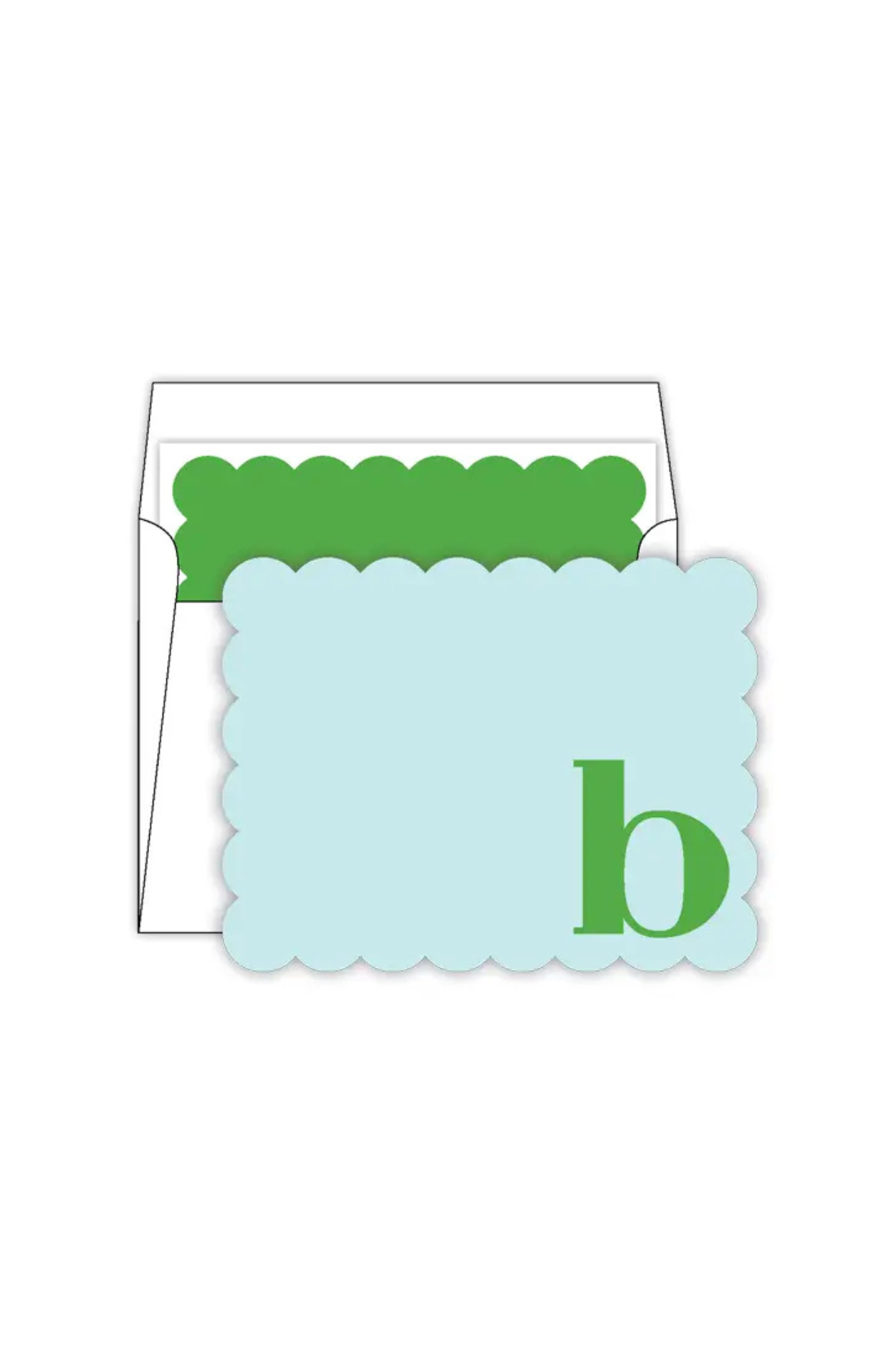 Folded Note - Scallop Monogram