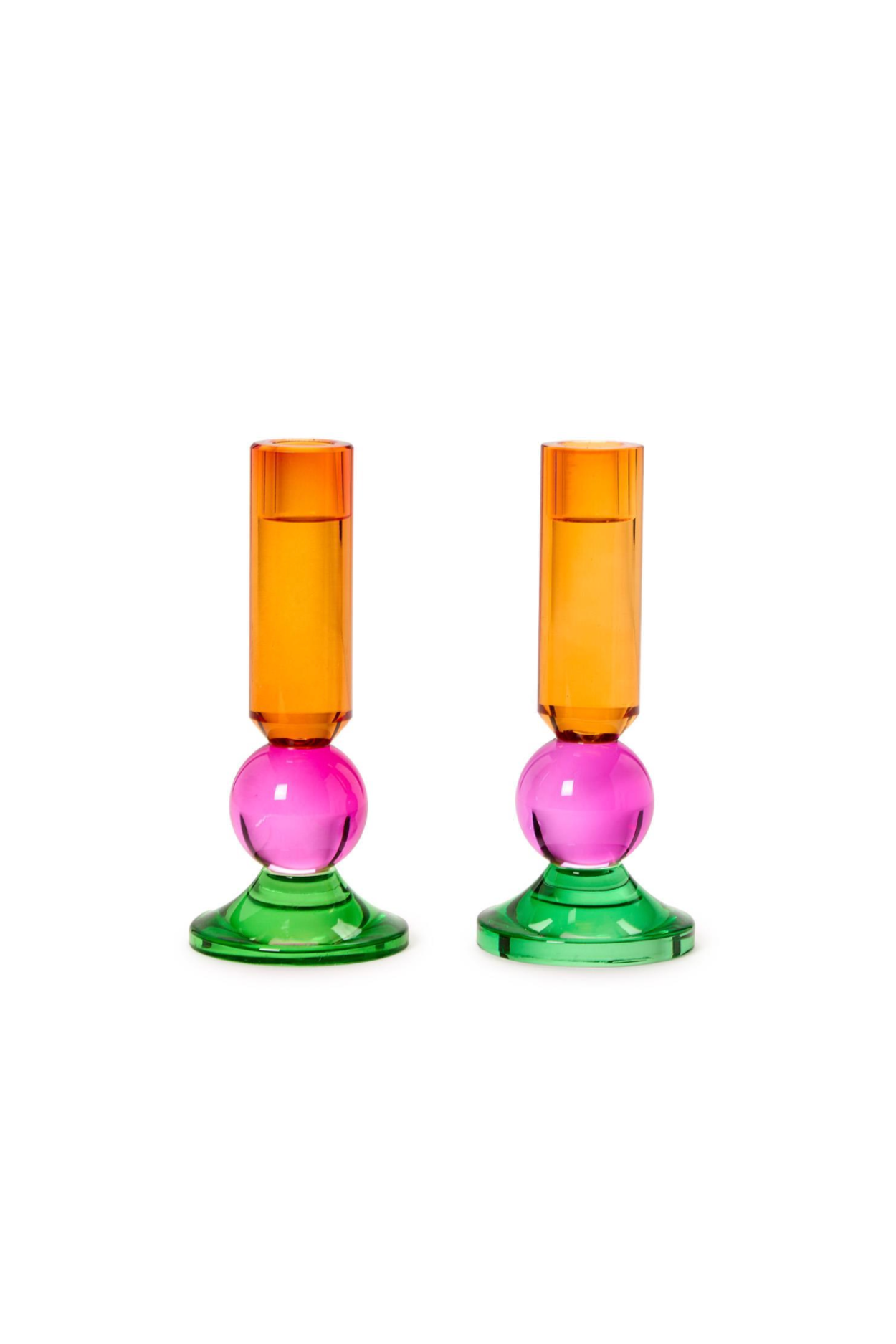 Glass Taper Candlestick Candleholders