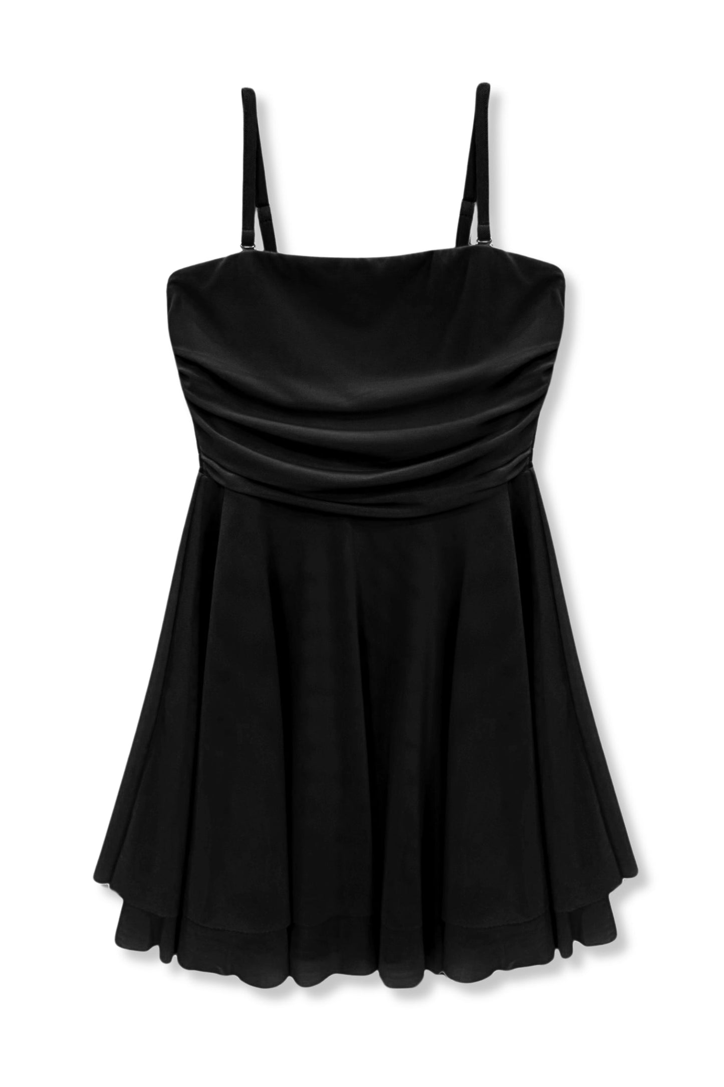 JUNIOR ROCHELLE SOLID MESH STRAPLESS DRESS