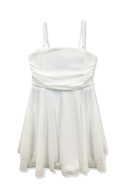 TWEEN ROCHELLE SOLID MESH STRAPLESS DRESS