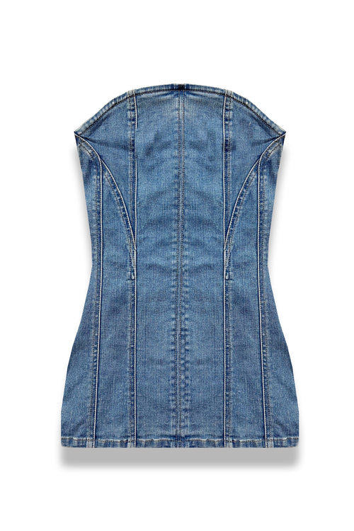 JUNIOR ROME STRAPLESS DENIM DRESS