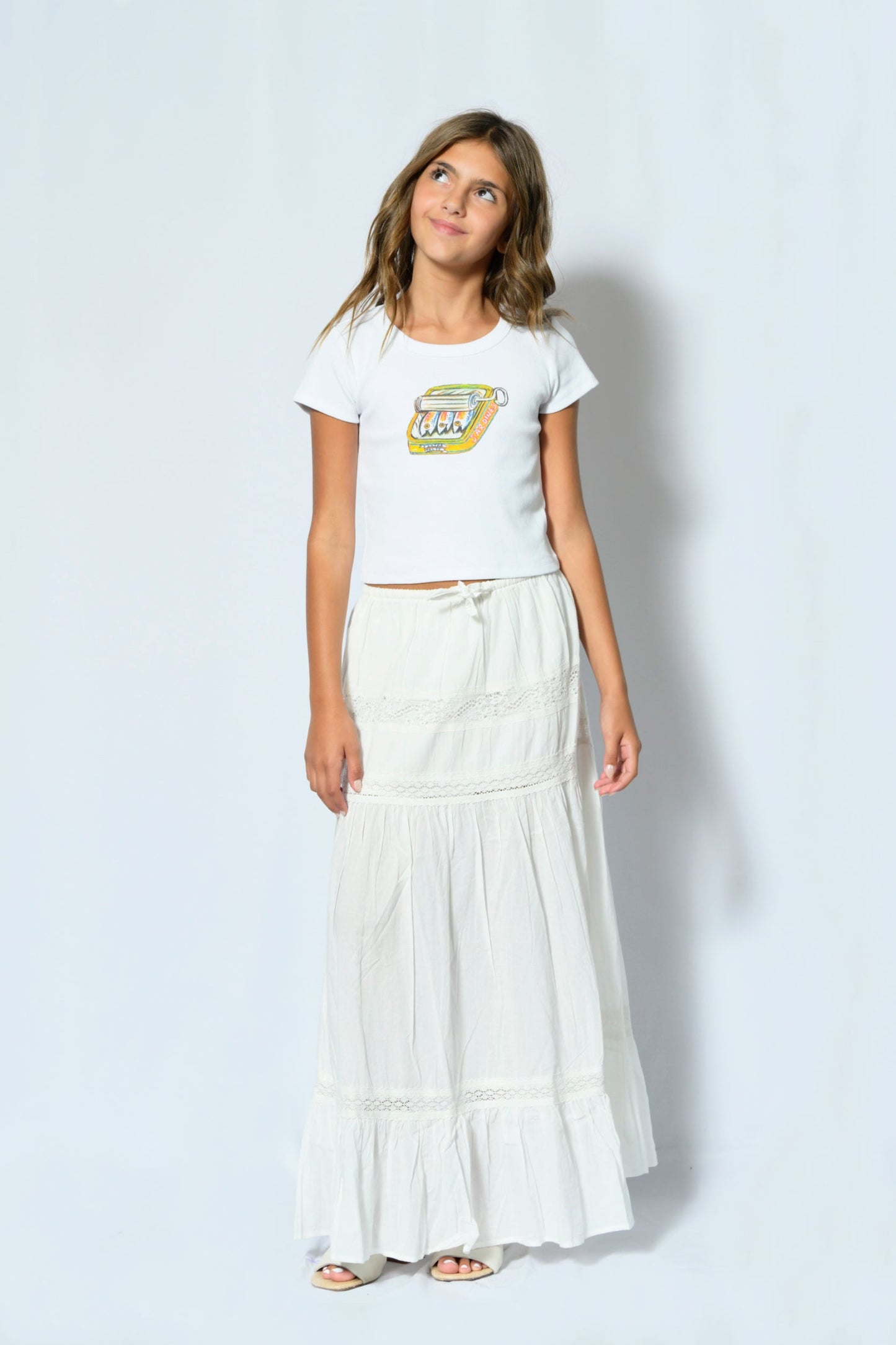 TWEEN SOFIE TIERED MAXI SOLID SKIRT
