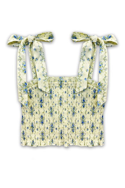 JUNIOR SUNNY PRINTED TIE TOP - FINAL SALE