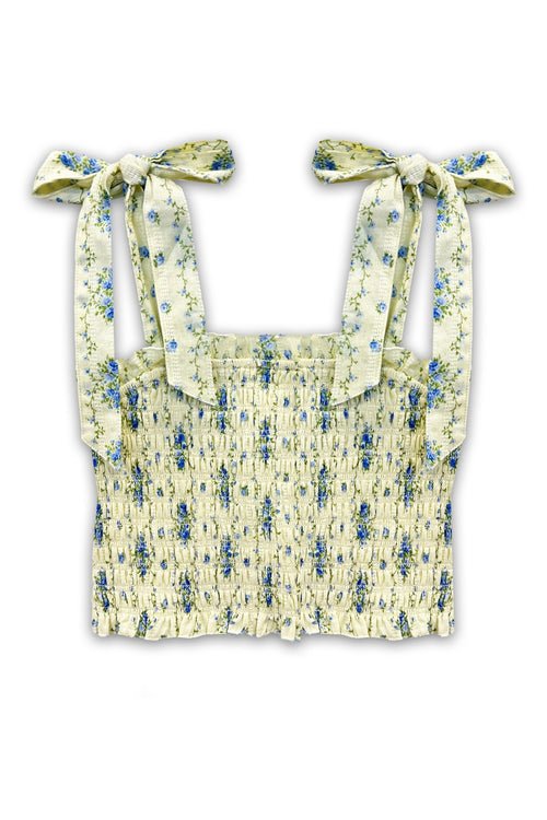 TWEEN SUNNY PRINTED TIE TOP - FINAL SALE