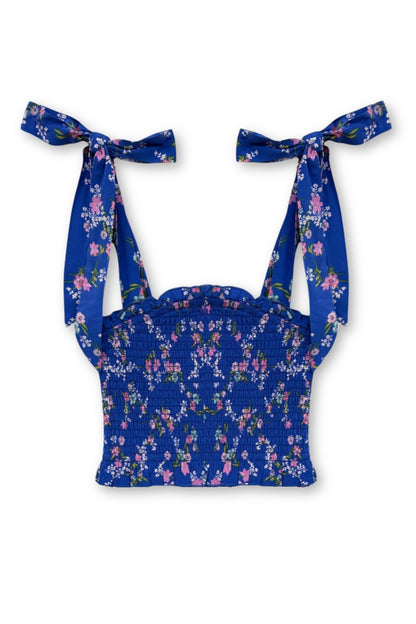TWEEN SUNNY PRINTED TIE TOP - FINAL SALE