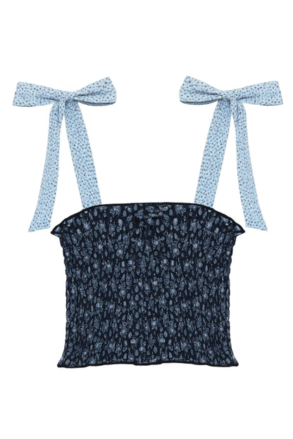 TWEEN SUNNY PRINTED TIE TOP - FINAL SALE