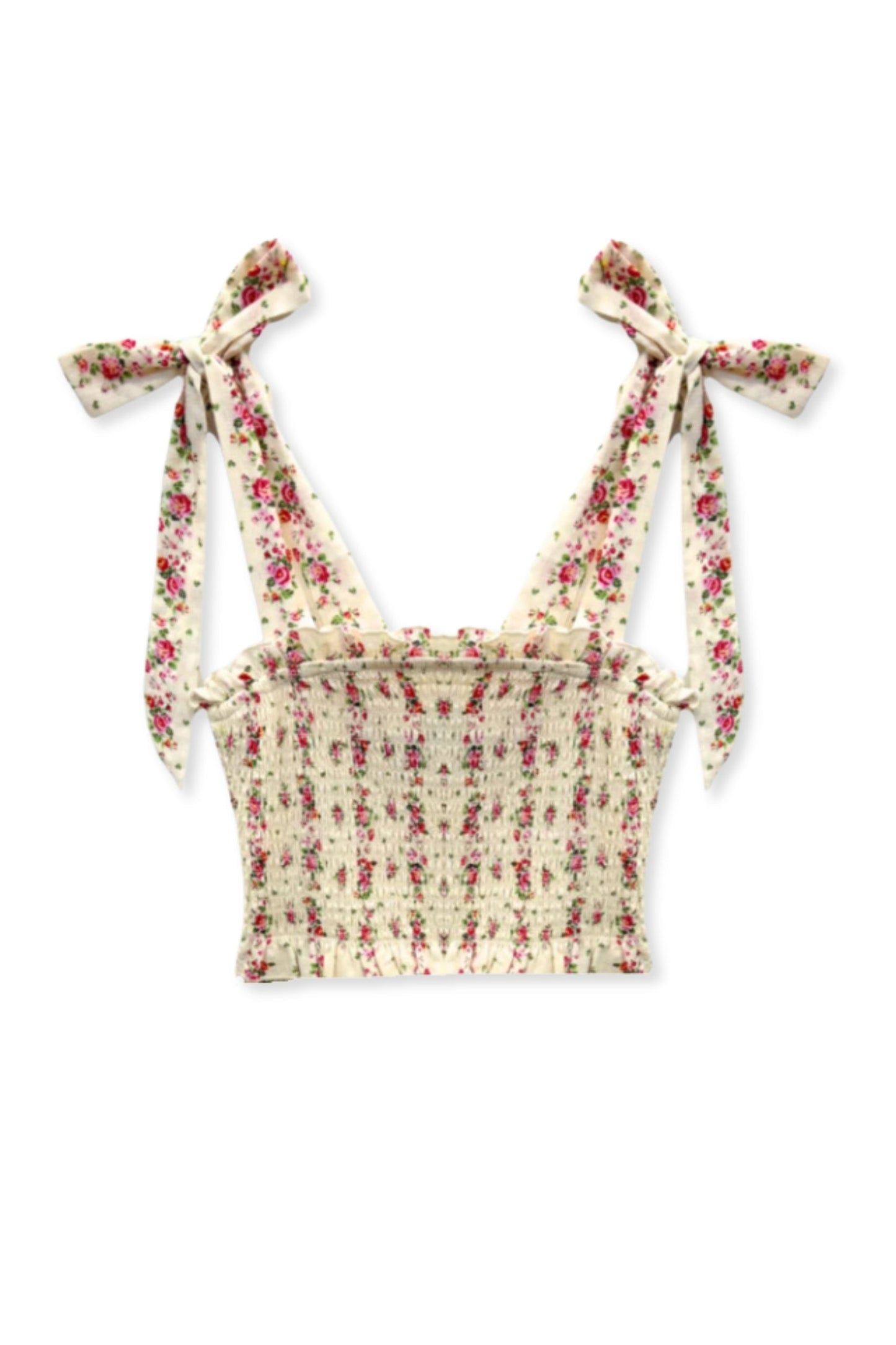 TWEEN SUNNY PRINTED TIE TOP - FINAL SALE