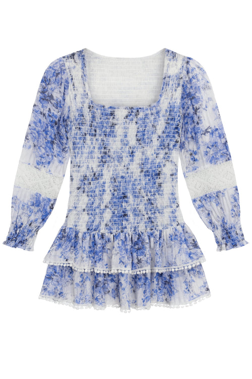 JUNIOR TRACY PRINTED LONG SLEEVE DAY DRESS