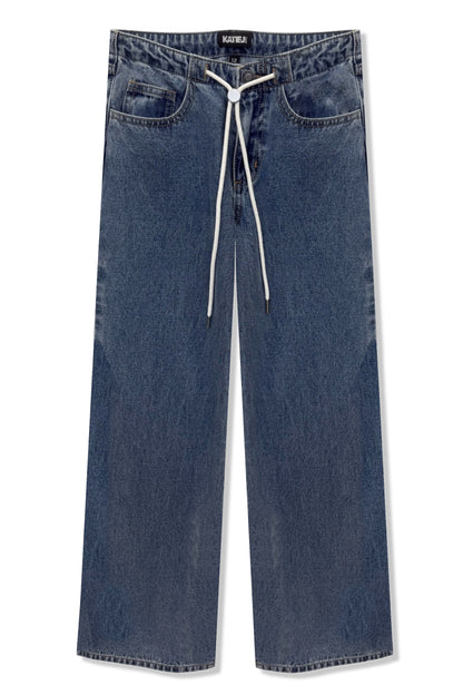 JUNIOR TRIBECA WIDELEG DRAWSTRING JEANS
