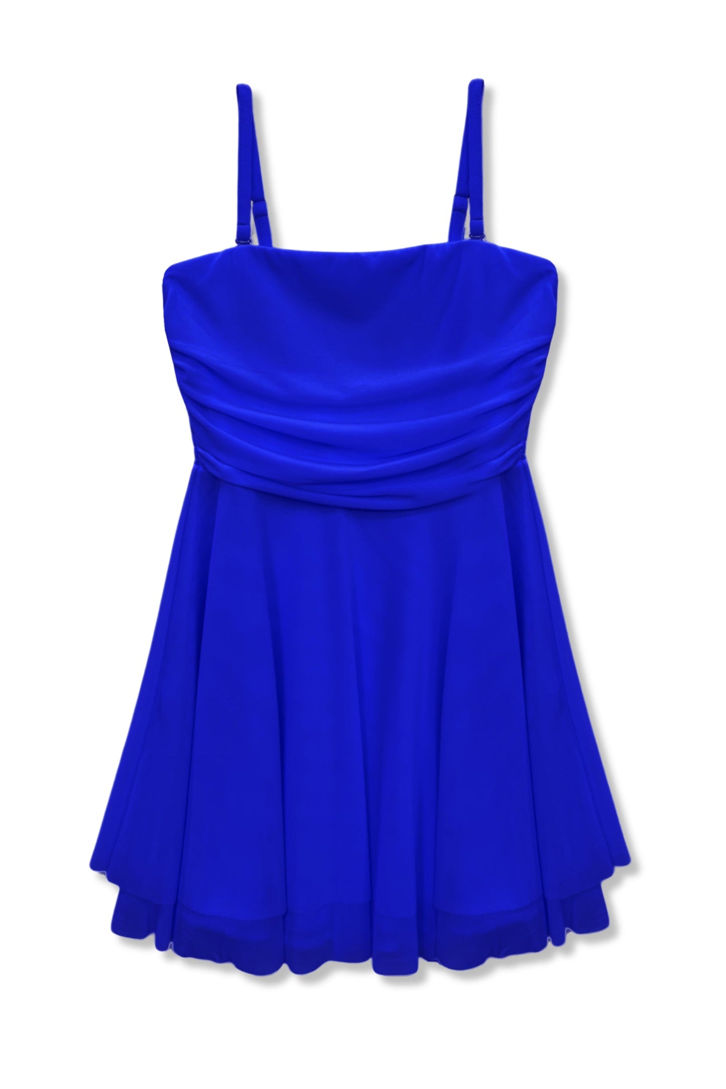 JUNIOR ROCHELLE SOLID MESH STRAPLESS DRESS