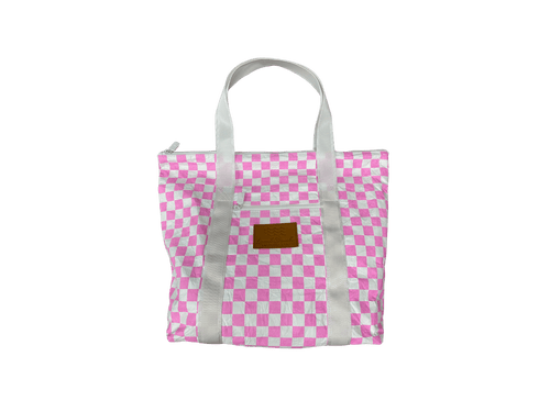 Checker Water Resistant Tyvek Shoulder Tote