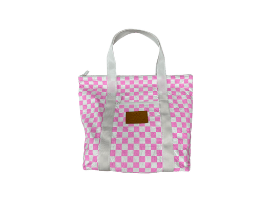 Checker Water Resistant Tyvek Shoulder Tote
