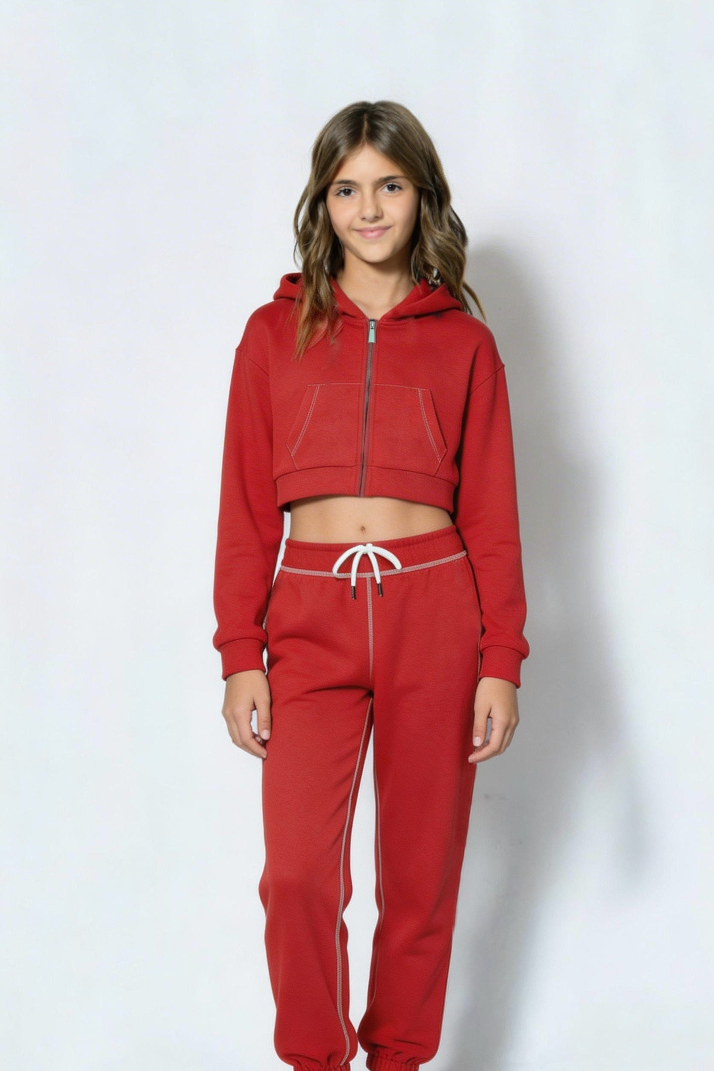 TWEEN VINTAGE CROP ZIP HOODIE
