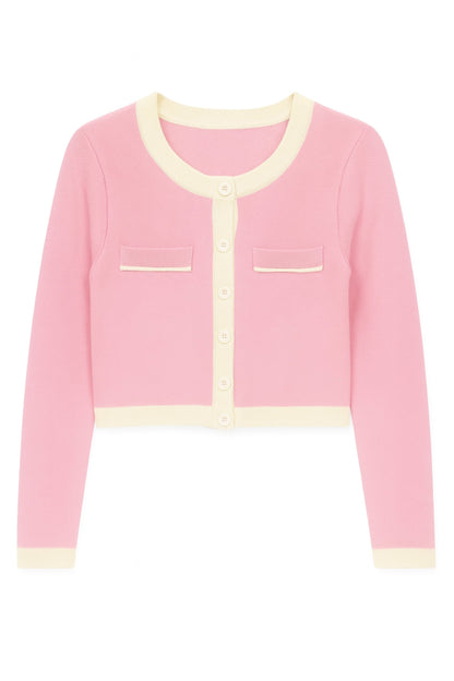 TWEEN WHITNEY COLORBLOCK POCKET CARDIGAN
