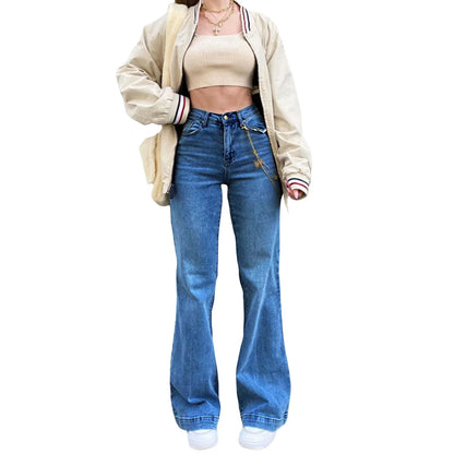 DressBetty - 2024 High Waist Bell Bottom Stretchy Denim Flared Women's Jeans