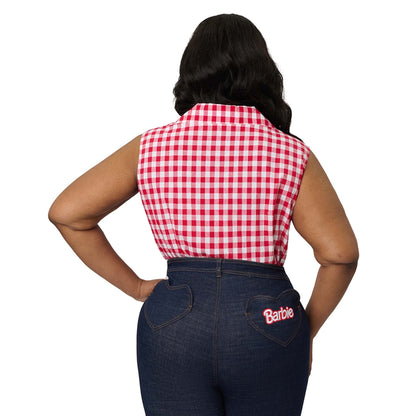 Barbieâ€šÃ‘Â¢ x Unique Vintage Plus Size Red Gingham Picnic Blouse