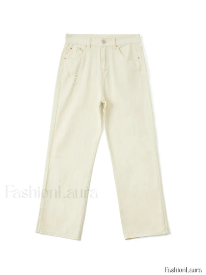 Basic Wash Straight Leg Boyfriend Jeans