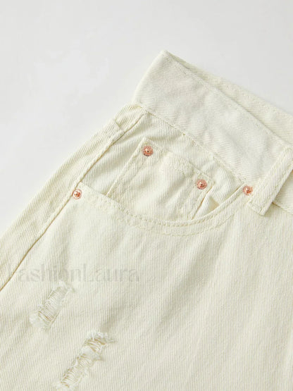 Basic Wash Straight Leg Boyfriend Jeans