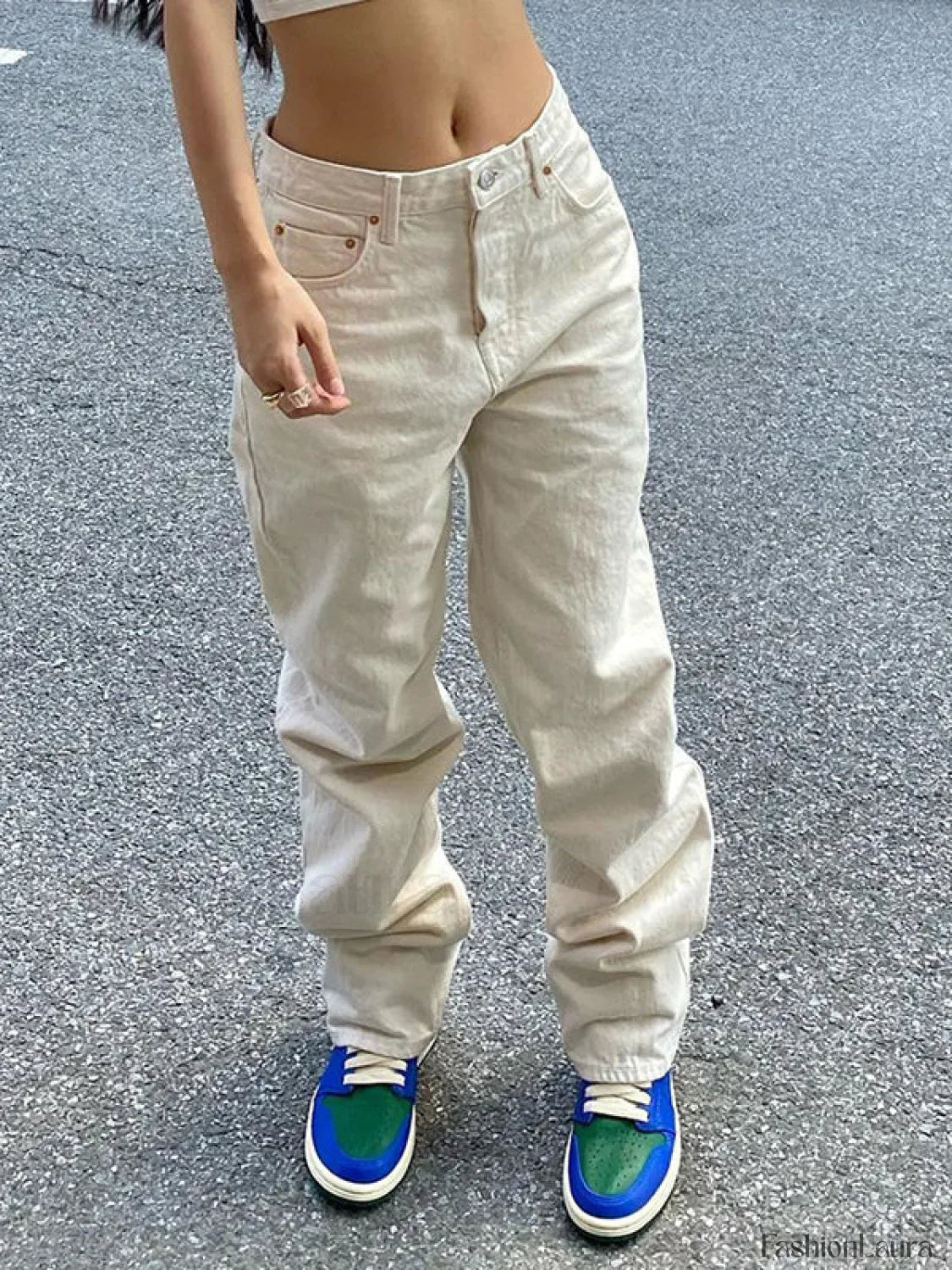 Basic Wash Straight Leg Boyfriend Jeans