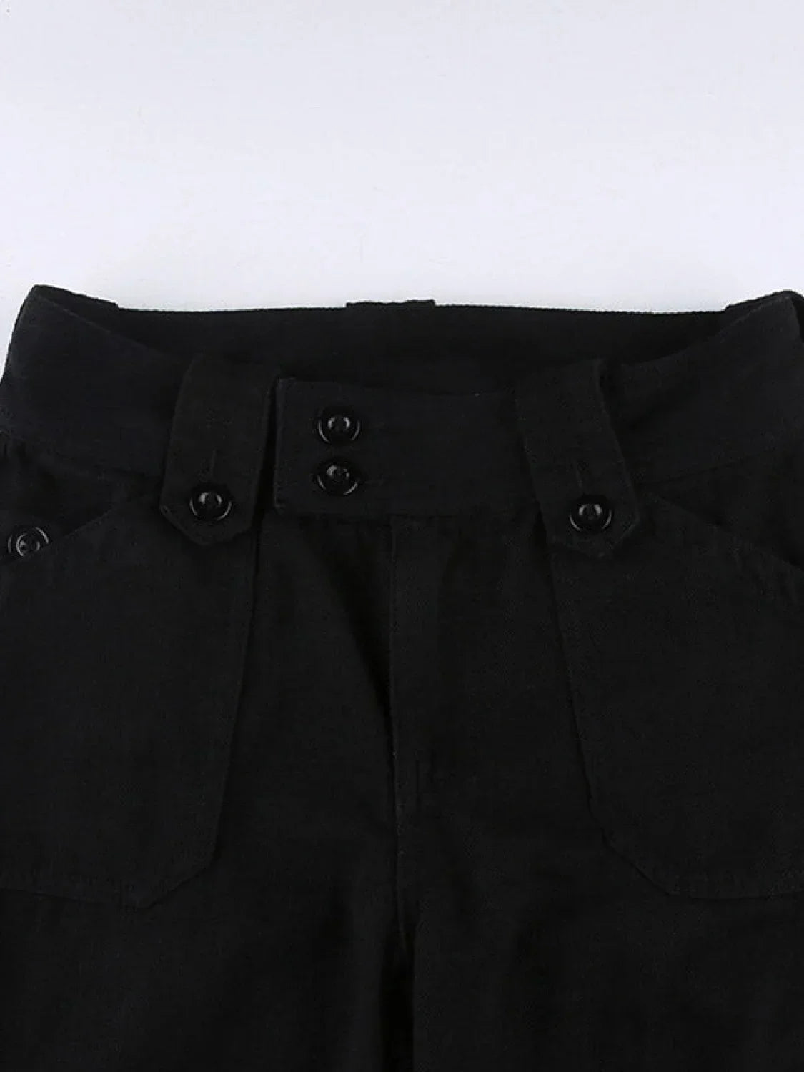 Buttoned Straight Leg Cargo Jeans