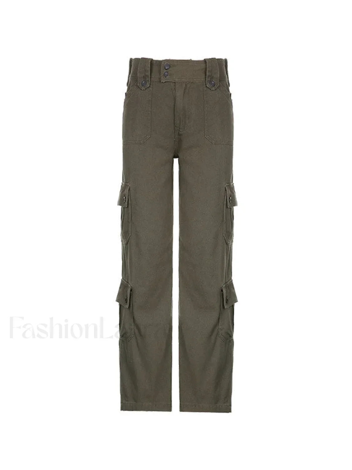 Buttoned Straight Leg Cargo Jeans