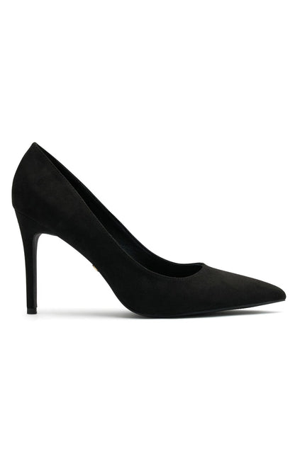 Alara Heels Black Faux Suede