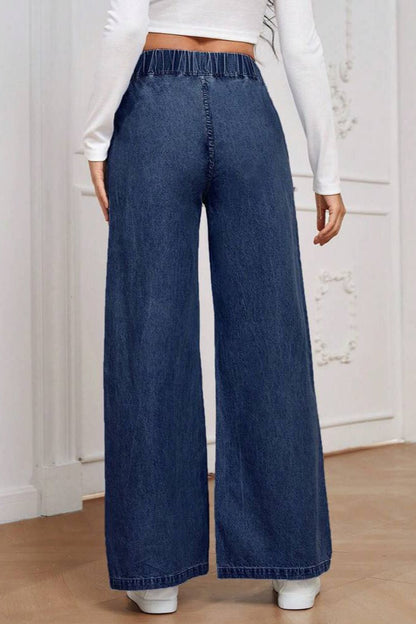 Vintage Elastic High Waist Relaxed Jeans