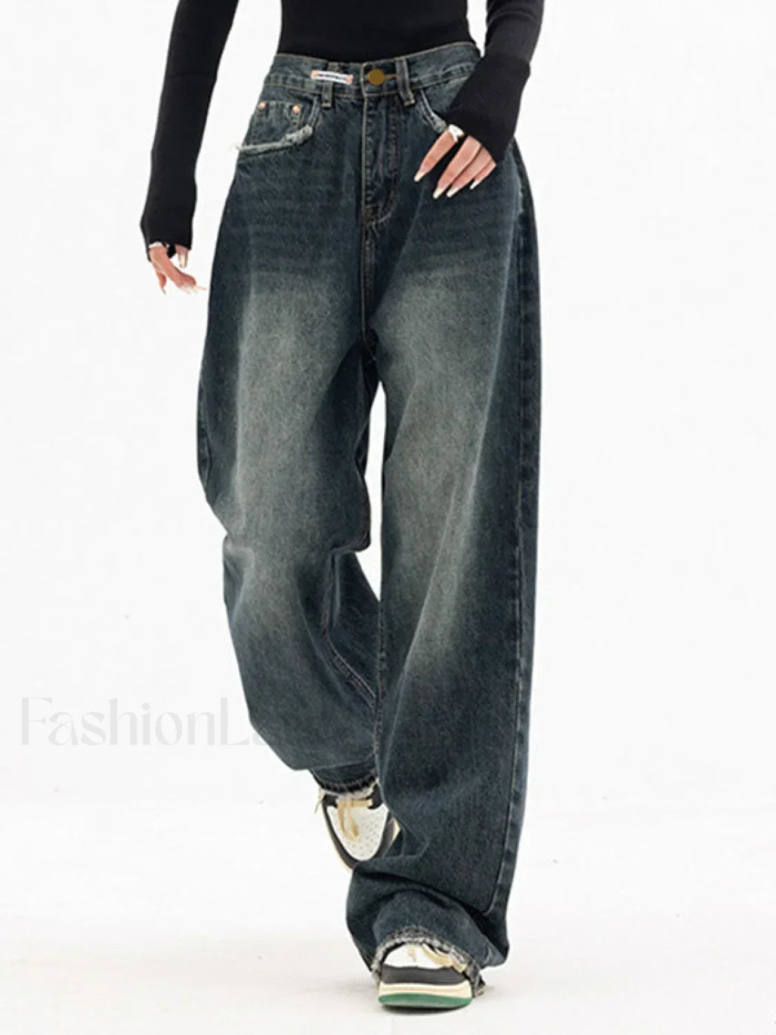 Dark Wash Vintage Baggy Boyfriend Jeans